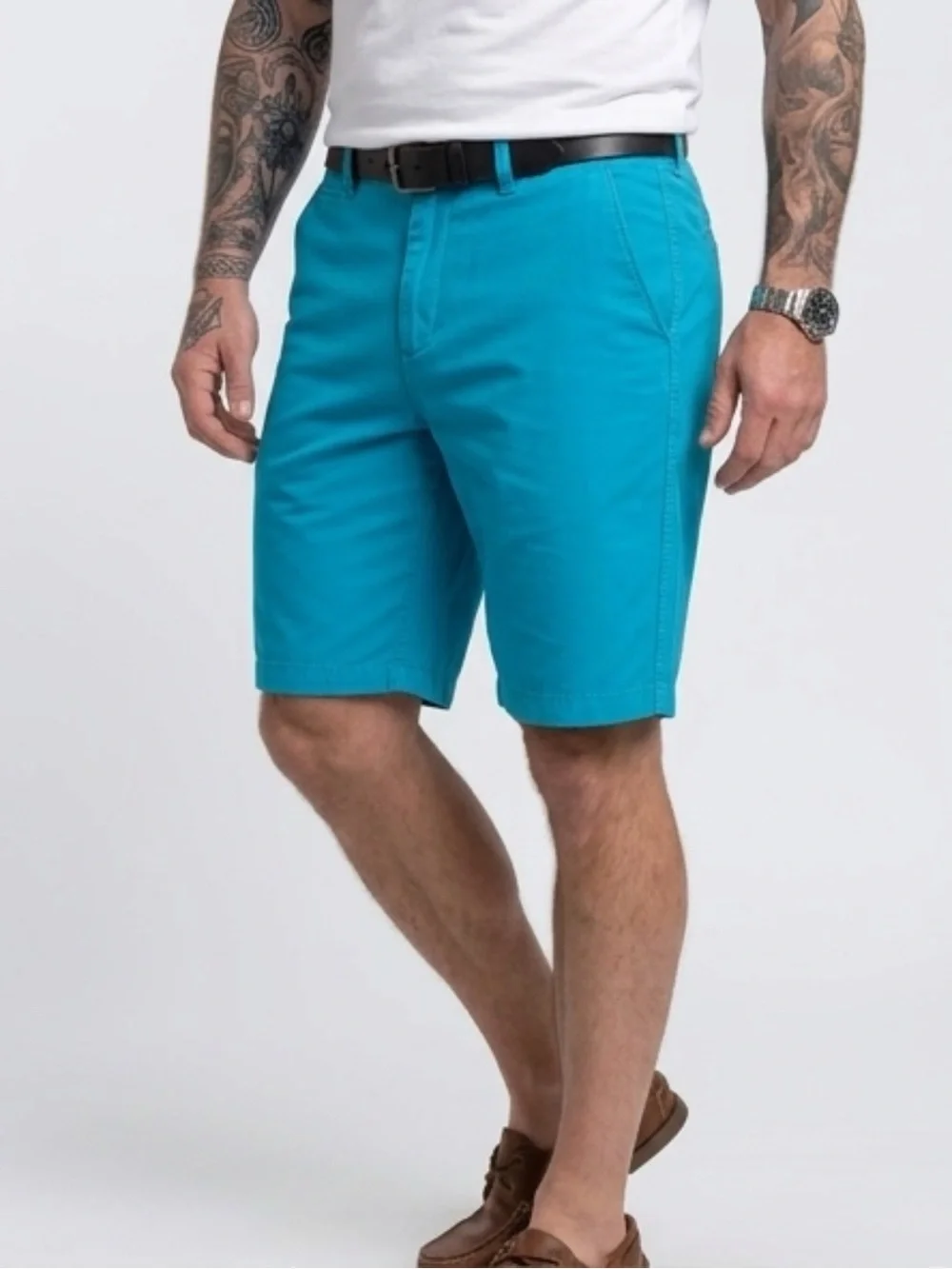 urban pipeline Men's Teal Flat Front Chino Shorts